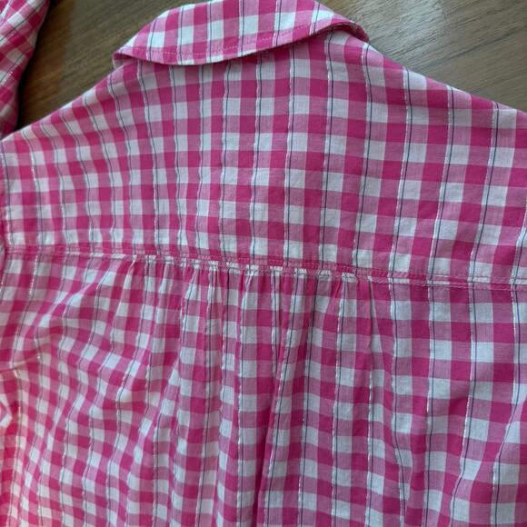 Pilcro Deb Gingham Button Shirt Size S Cotton Long Sleeve - Picture 6 of 11